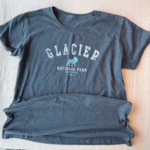 Glacier National Park Short Sleeve Tee-DarkGray-outdoorsy-boho-Men’s Size Med